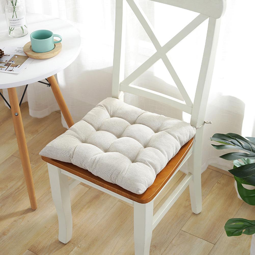 

Мягкая утолщенная студенческая подушка с завязками для кухонного офисного стула Beige small plaid40*40cm#0