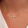 Elegant Peach Heart Initial Necklace - Versatile 26-Letter Clavicle Chain