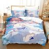 Genshin Impact Sangonomiya Kokomi Bedding Set Printed With Pillowcase Bed Duvet Cover Soft Queen King Size Bedclothes Home