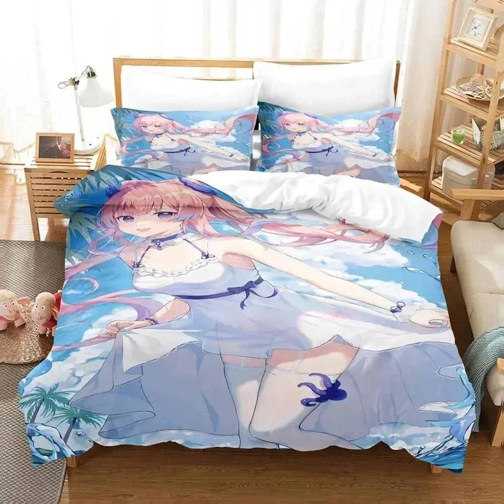 Genshin Impact Sangonomiya Kokomi Bedding Set Printed With Pillowcase Bed Duvet Cover Soft Queen King Size Bedclothes Home