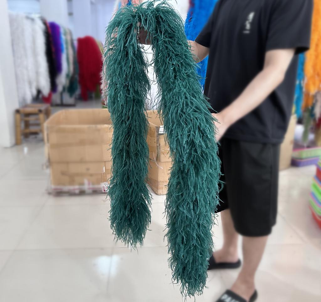 DIY 1/2/3/6/10 Ply Natural White Ostrich Feathers Boa Trim for Craft Wedding Party Festival Clothing Decoration Plumes Shawl 2M