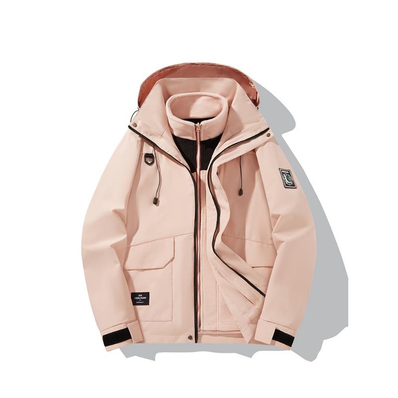 Latest Autumn and Winter Thickened Three-in-one Detachable Compass Jacket Water Resistant Outdoor Activity Couple Hiking Suit Men and Women