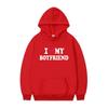 Herren Gothic Streetwear Kapuzenpullover Mit I LOVE MY BOYFRIEND Aufdruck Langarm Lockerer Schnitt