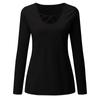 Women's Ladies Casual V-Neck Long Sleeve Slim Fit Pullover Color Women's T-Shirt Top