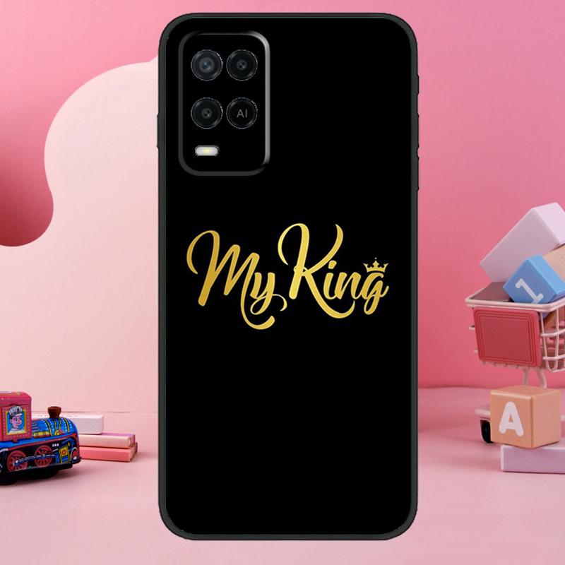 King Queen Couple Lovers Case For Oppo A5 Pro A15 A17 A57 A77 A18 A38 A58 A78 A98 A94 A74 A54 A16 A76 A96 A40 A60 A80