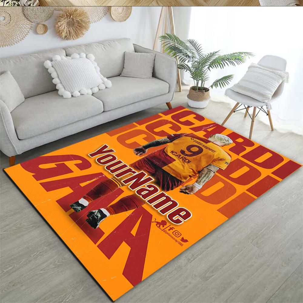 Galatasaray 360 Customized Name Floor Rug Office Rug Design for Dining Room Game Room Balcony Dormitory Anti-slip Rug Office Home Decor