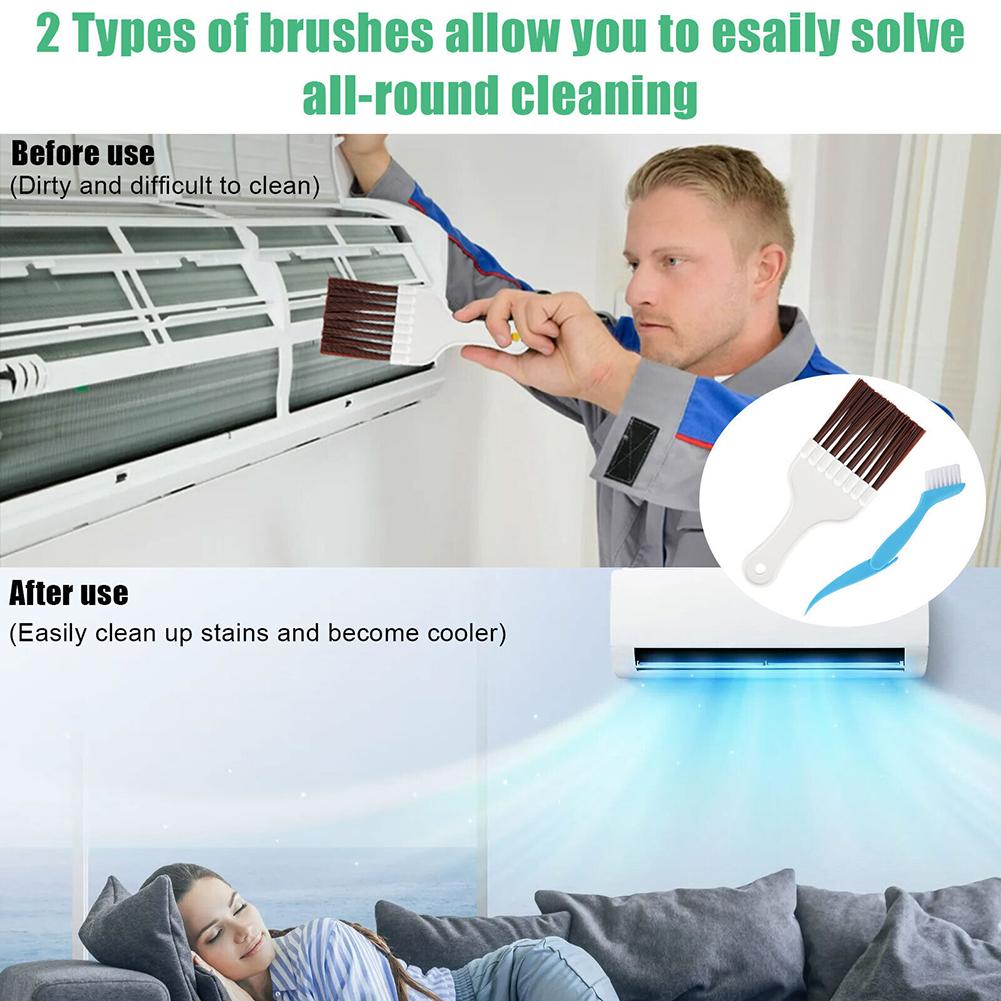 5pcs Air Conditioner Fin Cleaner Set 3 Different Condenser Fin Straightener 2 Different Condenser Brush Clean Set
