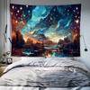 VIKAMA Moonlit Starry Sky Tapestry Wall Hanging Forest Trees Moon Tapestry Room Decoration Living Room Bedroom Aesthetics
