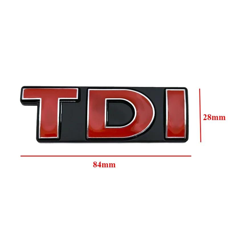 VEMZG1 Metal TDI Logo Front Hood Grille Rear Trunk Badge Emblem Sticker Decals for VW Polo Golf MK5 MK6 Jetta Passat GTI Touran Bora