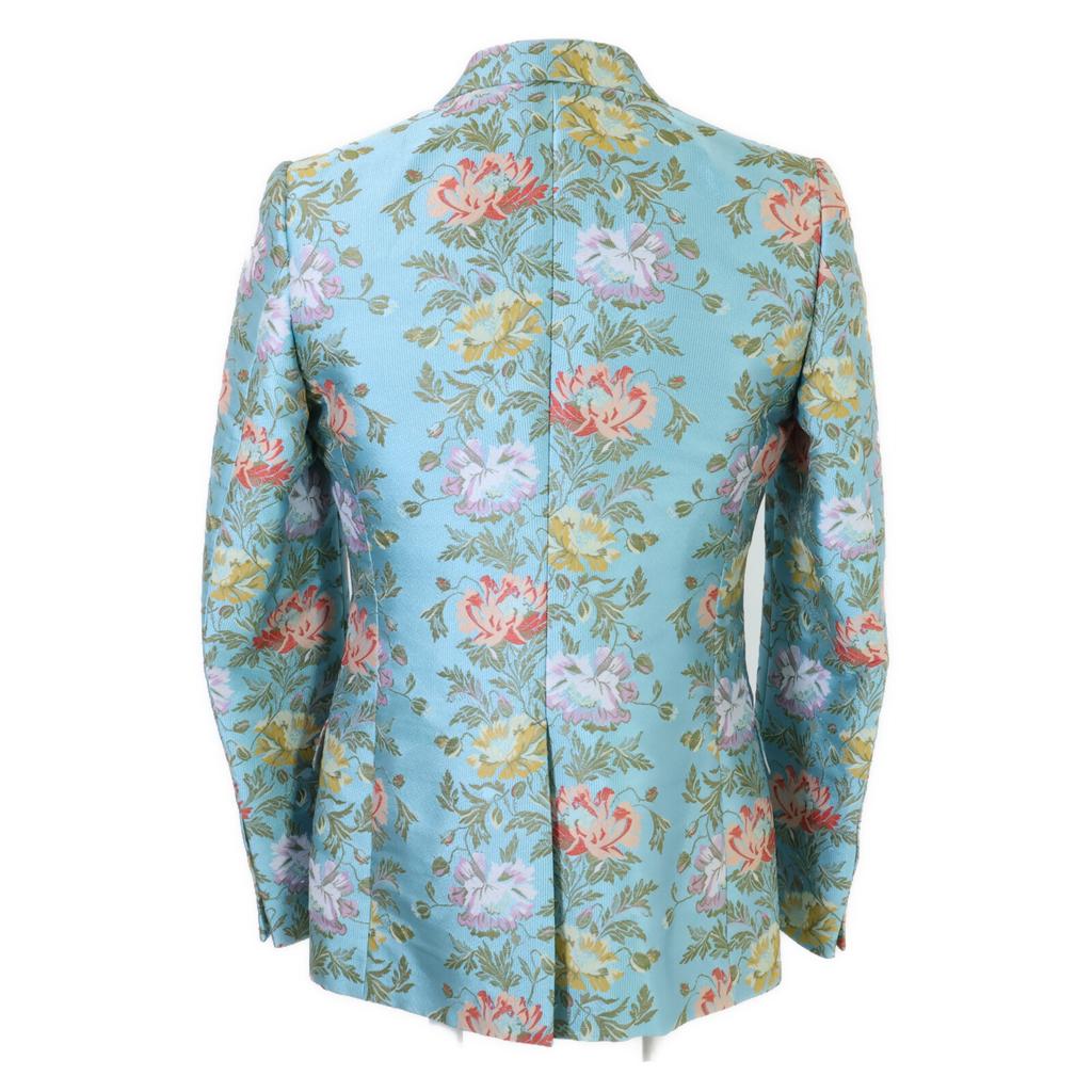 GUCCI [Excellent Condition/Domestically Authorized] 478453 Fully Embroidered Flower Peak Lapel Tailored Jacket Jacket 46 Blue / multicolorUsed