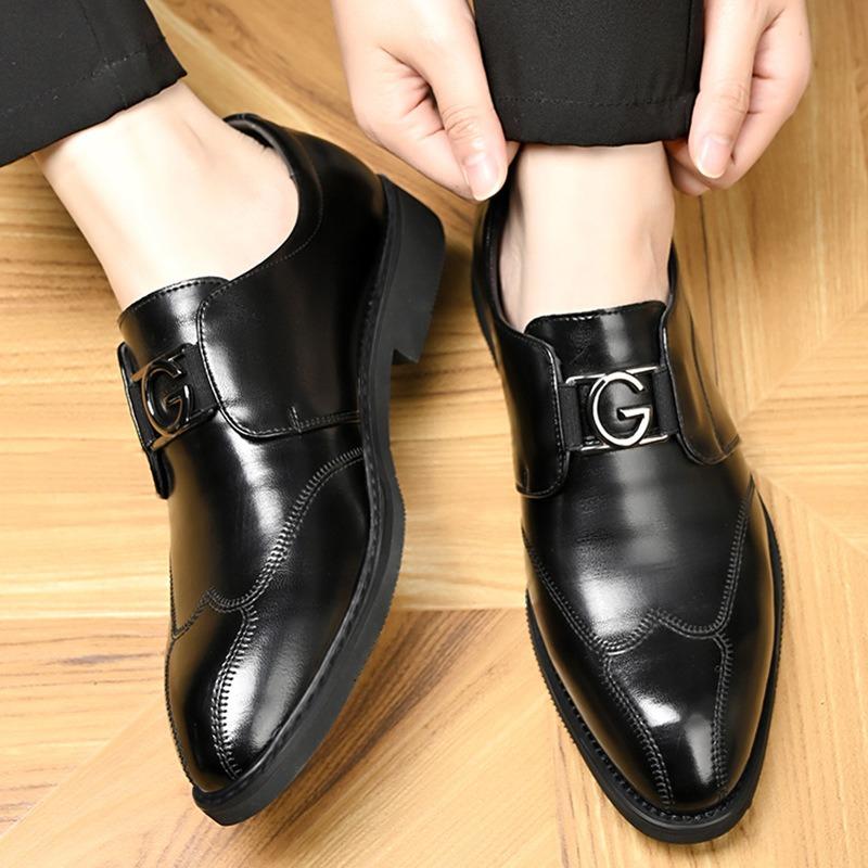 Men's Dress Shoes Casual Leather Shoes Pointed Business Shoe Luxury Loafers Wedding Party Footwear Brogue Shoes for Men