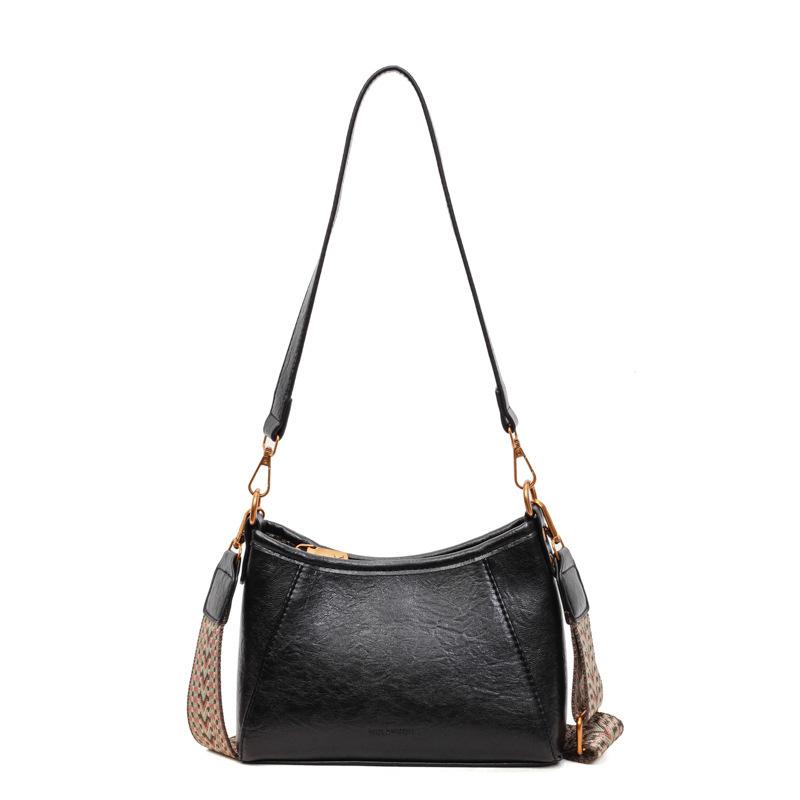 Premium Retro Small Bag Women'S Fashion Fashion Wide Shoulder Strap Messenger Bag Commuter Versatile Single Shoulder Armpit Bag