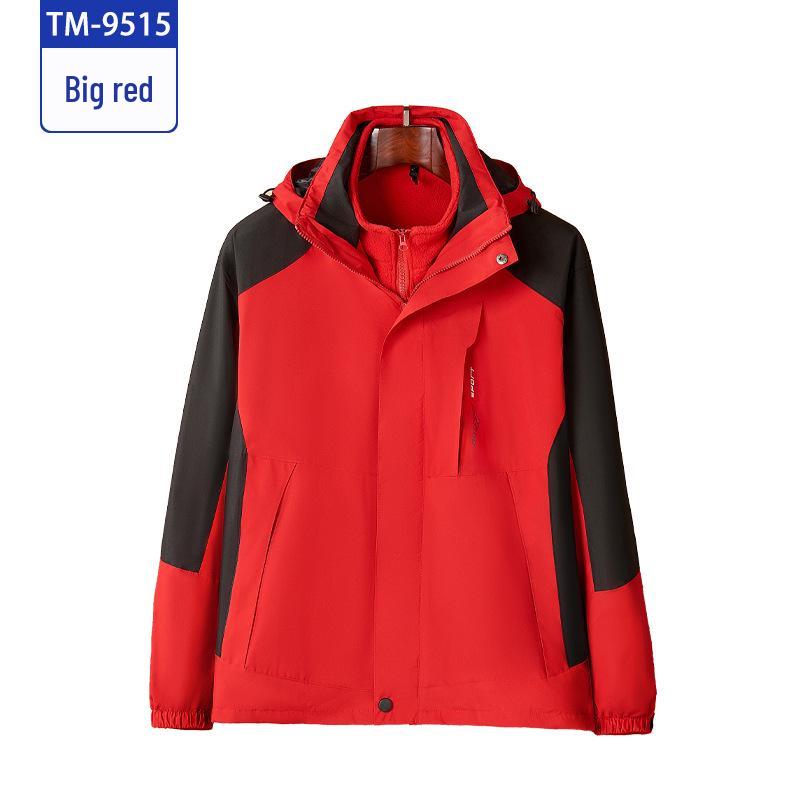 Autumn-Winter Fleece Shell Hiking Jacket with Detachable Liner and Hoodie