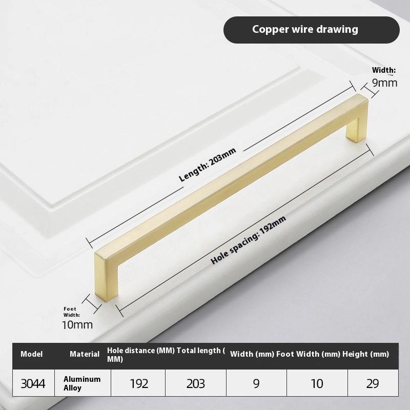 10-33Cm Black Cabinet Handles Stainless Steel Square Closet Drawer Cupboard Pulls Bathroom Door Knobs Furniture Kitchen Handle