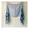 Used Kusukusu Zakka Ant Embroidery Pearl Beads Floral Stole Gradient Cotton 80% Silk 20% Embroidery Rayon 100% Country Simple Nordic 50cm x 180cm