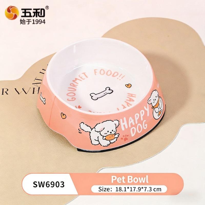 WUHE Pet Bowl Large Capacity Ceramic Cat Bowl Dog Bowl Drinking Bowl Feeding Bowl Dog Cat Pet Supplies Cat Food Bowl Pet Bowl