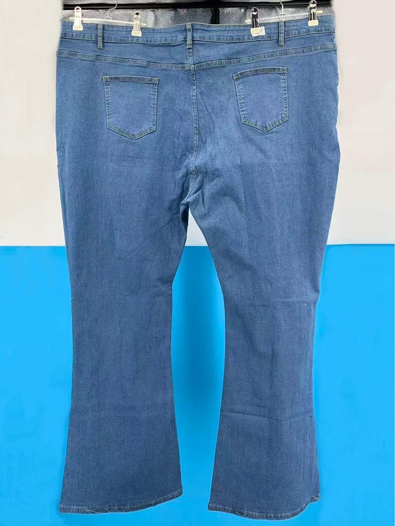 Women's High-Waisted Elastic Jeans: European and American Style, Plus Size Available