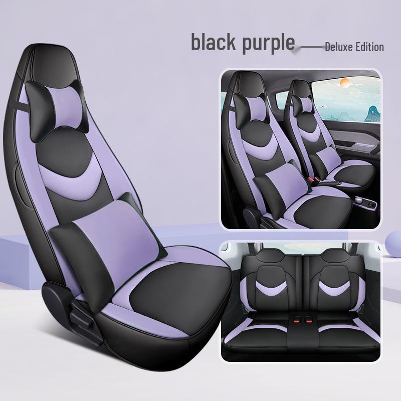 All-Season Chery QQ Ice Cream Car Seat Covers: Full Coverage Waffle Cone Milkshake Design