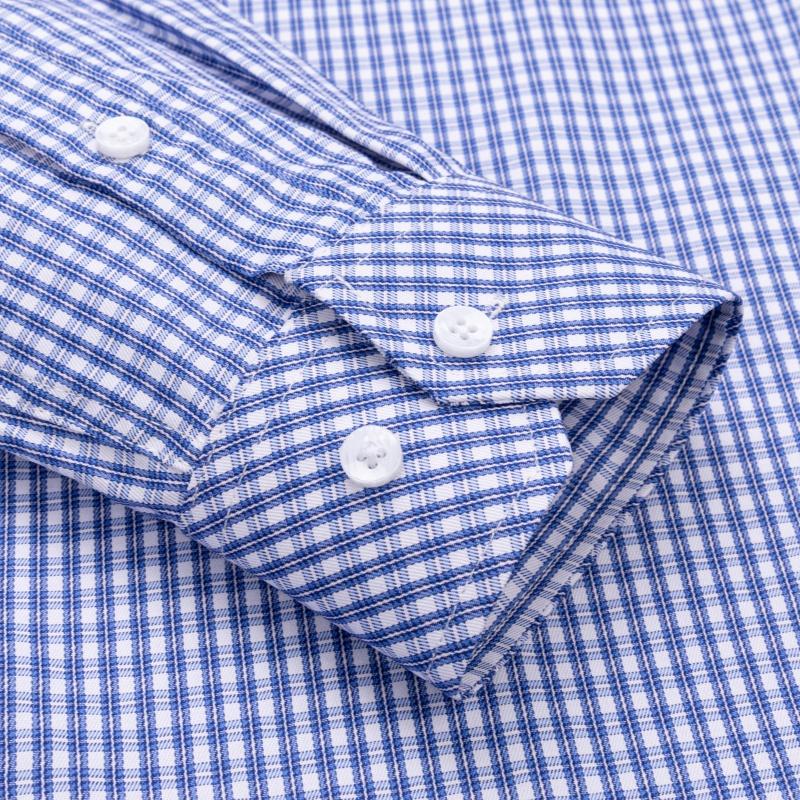 Men Formal Shirt Long Sleeve Office Solid Color Striped Business Social Men's Long Sleeved Shirt Work White Shirt Men Clothing