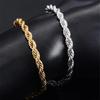 2026 European, American and Cuban Hip Hop Hiphop Trendy Men's Thin Bracelets Niche Men's Non-fading Twist Chain Jewelry
