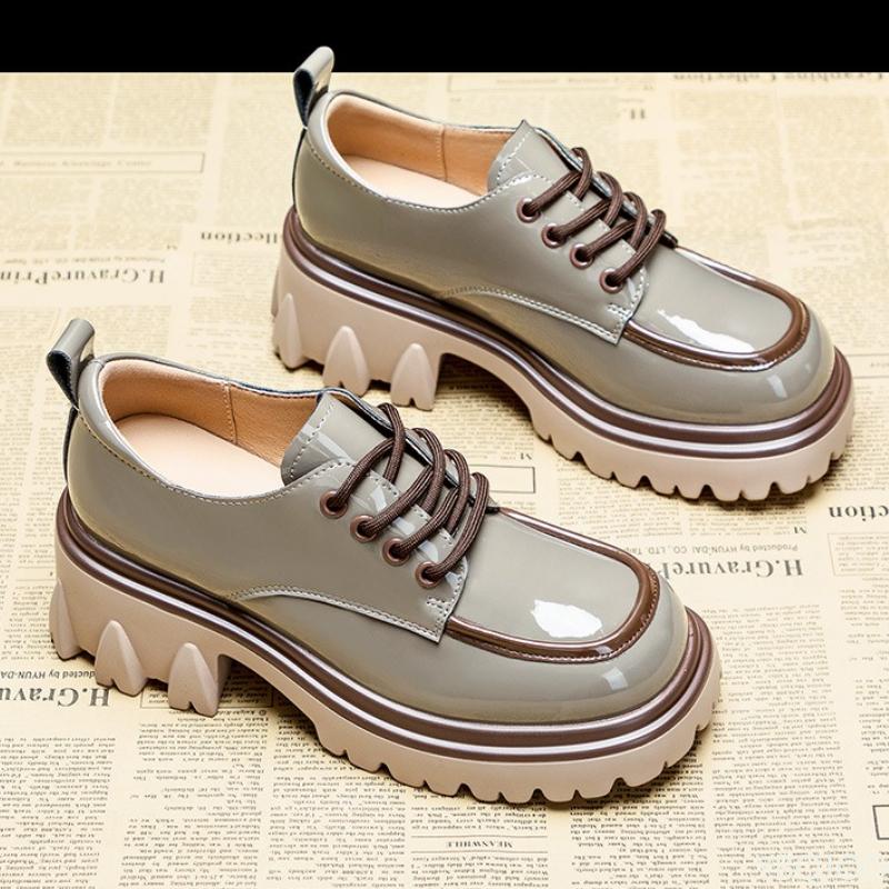 Женская Новая Весенне-Осенняя Мода Грубый Каблук Толстая Подошва Высокая Обувь Противоскользящая Износостойкая Простая Удобная Женская Обувь 35