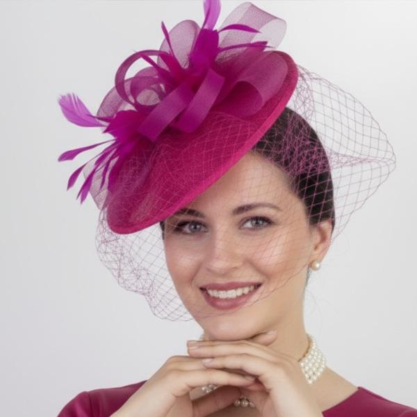 European and American boutique feather flower retro mesh gauze hat bridal headgear fashion hair accessories top hat hemp yarn headgear wholesale