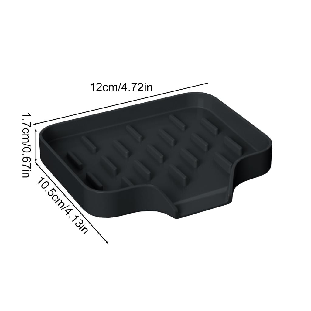 Silicone Soap Holder Self Draining Soap Bar Holder Kitchen Soap Dish Sponge Tray Counter Caddy Organizer for Dish Soap Dispenser