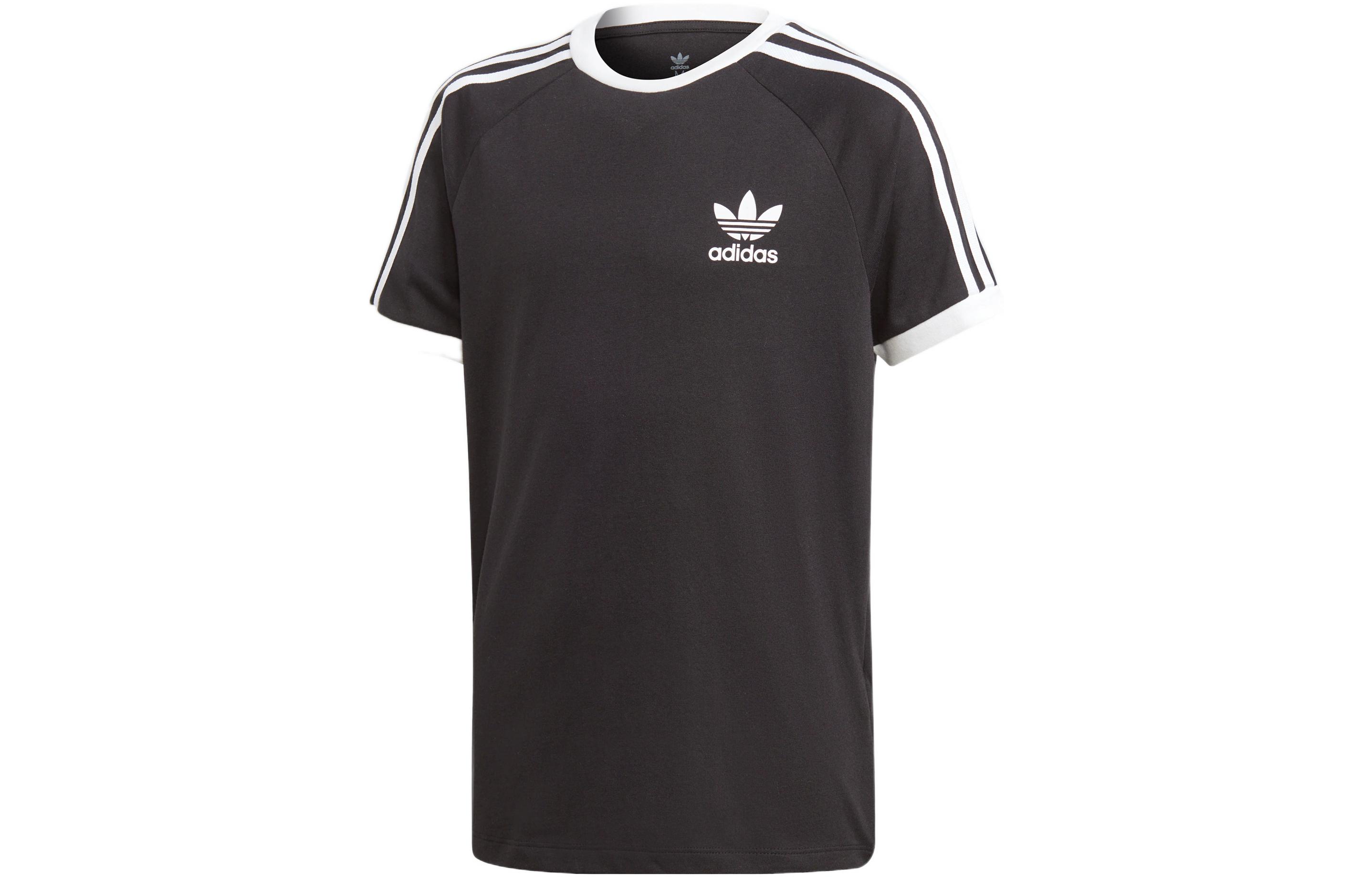 Adidas Originals Shamrock Retro Stripes T Shirt Black Kids  DV2902 128