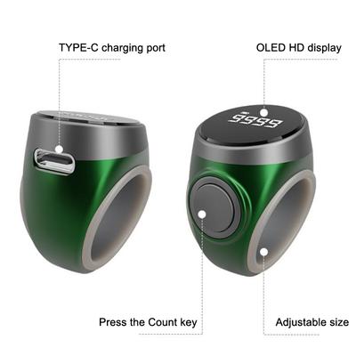 Contatore di Tasbih Intelligente Contatore Tally Anello da Dito Elettronico Digitale Musulmani Tasbeeh Anello Zikr Promemoria a Vibrazione Orario di Preghiera