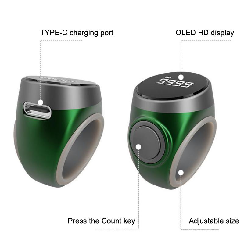 Chytrý Tasbih Počítadlo Digitální Elektronické Počítadlo Prstencové Muslimský Tasbeeh Zikr Prsten Připomenutí Vibracemi Času Modlitby