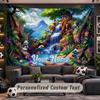 Wall Hanging Tapestry Custom NameSmurfs Pattern Personalized Printed Fabric Wall Decor