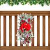 Stairway Swag Trim with Lights Artificial Xmas Wreath Christmas Stair Garland Xmas Decor for Stair Front Door Decoration