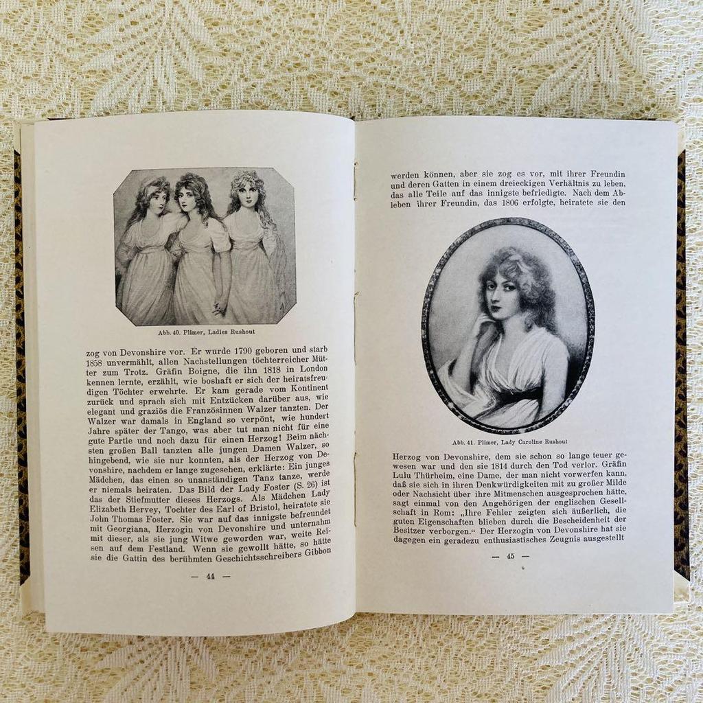 [USED] Foreign books, old books, beautiful German antique books, miniature, silhouette paintings