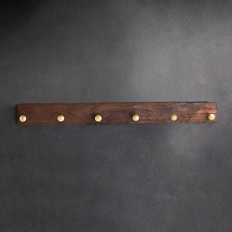 Walnuss Badezimmerregal mit Haken Wandmontierter Kleiderhakenständer Kleider Bademantel Handtuchhaken Hut Tasche Haken Duschaufbewahrung Regal