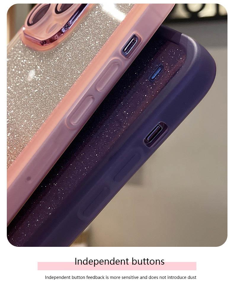 Fashion Bling Glitter Phone Case  For iPhone 16 15 Pro Max 14 13 12 11 16Plus Luxury Shockproof Bumper Silicone Clear Back Cover