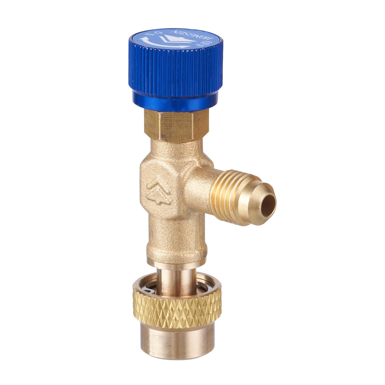 

Refrigerant Charging Valve Safety HVAC Flow Control Ball Valves Control Valves Fits for R22 R410A Refrigerant AC Manifold синій
