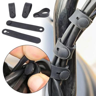 10 Adet Motosiklet Kauçuk Şasi Sabitleme Kablosu Kablo Demeti Güç Kablosu Bağı Debriyaj Hattı Fren Kablosu Bağları Elastik Sabitleme Aksesuarları