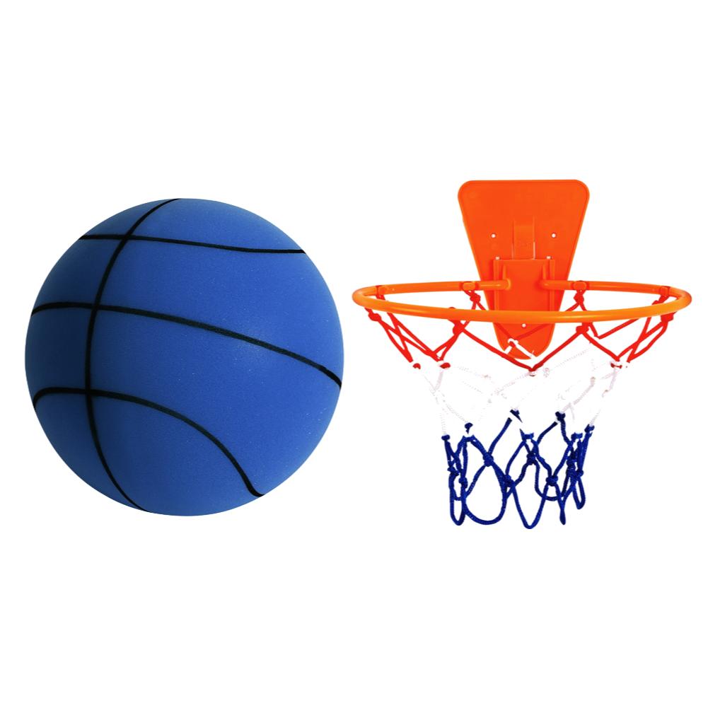 Silent Basketball Foam Size 7/5 Grooved Airless Foam Basketball for Quiet Dribbling Indoor Training Mute Bounce Basketball Ball