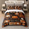 Halloween Theme Custom Text Or Name 3Pcs Bedding Set 1 Flat Sheet & 2 Pillowcases Personalized Home Bedding
