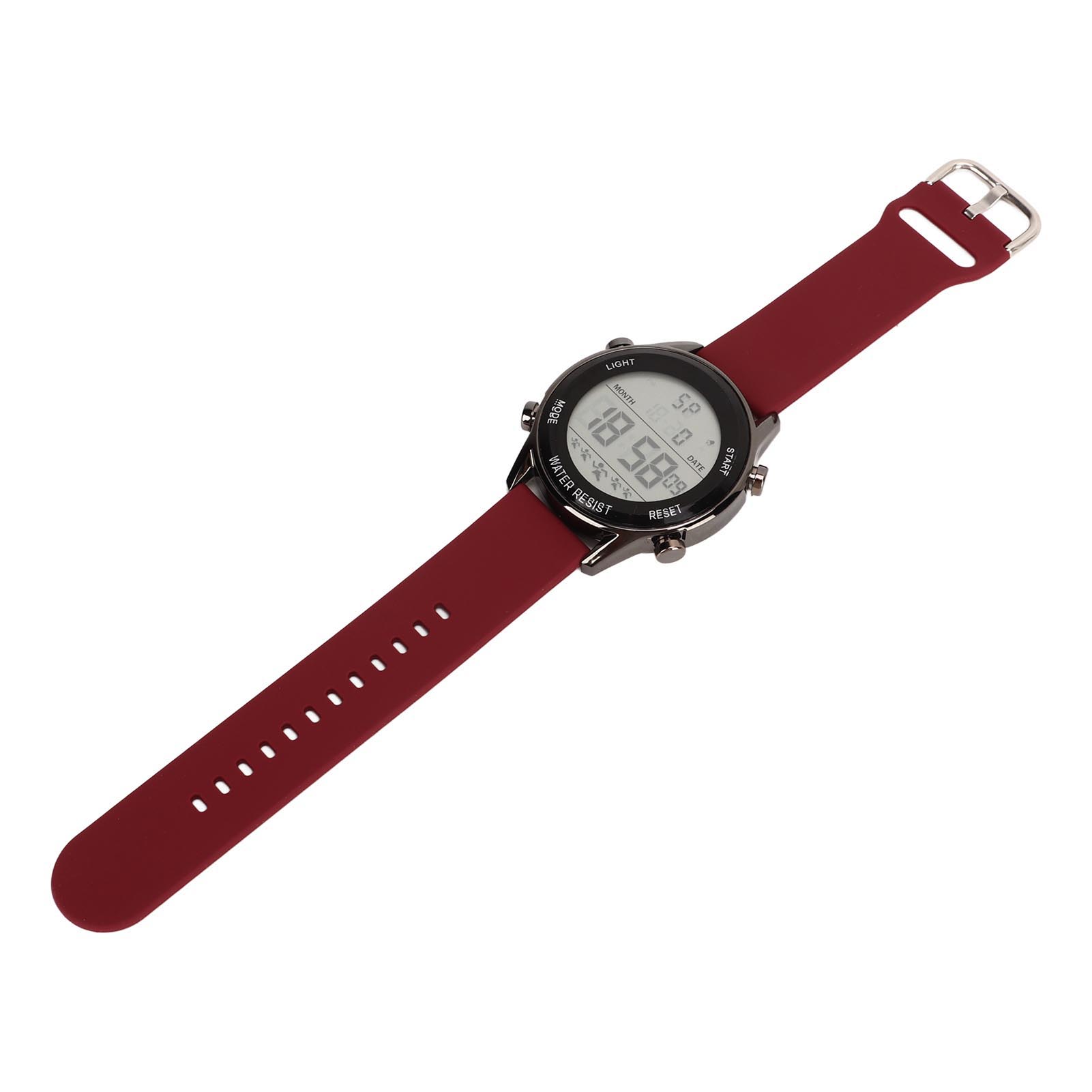 

Цифровые часы-хронограф WR50M водонепроницаемые светящиеся часы для спорта на открытом воздухе для мужчин с большим экраном цвета вина бордовый