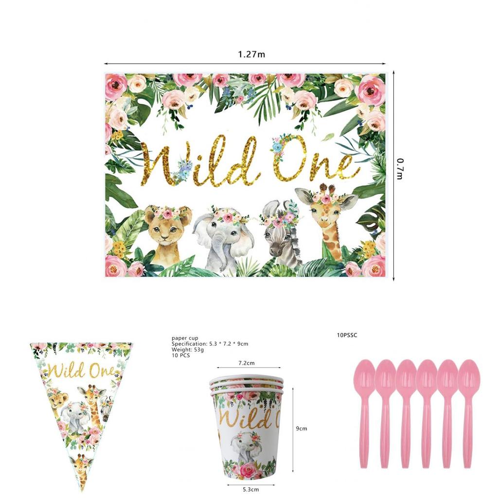 Ein farbenfrohes Tierwelt Geburtstagsfeier Zubehör Deko Für fröhliche Feiern**