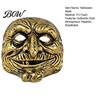 Masque Facial Ridé Effrayant Halloween Masque de Clown Vintage, Accessoire Doré Argenté Fête pour Fête, Costume Mascarade Effrayant Maison Hantée Cosplay Confortable
