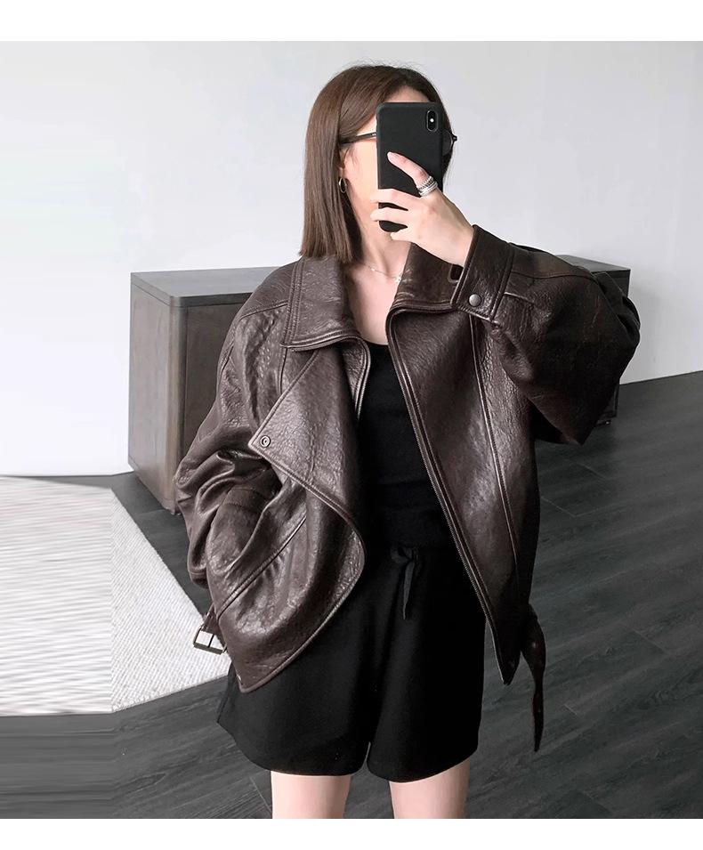 Men's Retro Heavy-Duty PU Leather Motorcycle Jacket, Autumn Style, Cool and Trendy Design