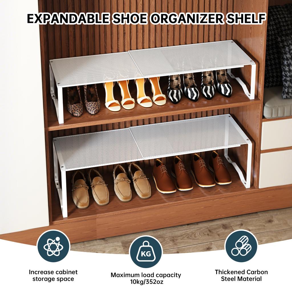 1Pc Shoe Organizer for Shoe Cabinets, Expandable Storage Compartment, Expandable Shoe Rack, Adjustable Closet Storage Organizer
