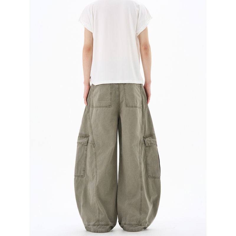 Kisko American High Street Deconstructed Design Multi-Pocket Cargo Pants Unisex High-End Wide-Leg Casual Scimitar Pants