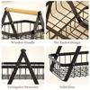 1pc 2/3 Tiers Storage Basket Countertop for Bathroom, Basket Bowl Stand Detachable Metal Wire Basket with Wooden Handle for Bathroom Storage Rack