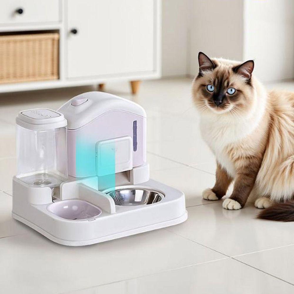 Detachable Automatic Cat Water Feeder 2-In-1 Cat Dog Food Bowl Pet Food Dispenser  Home Use