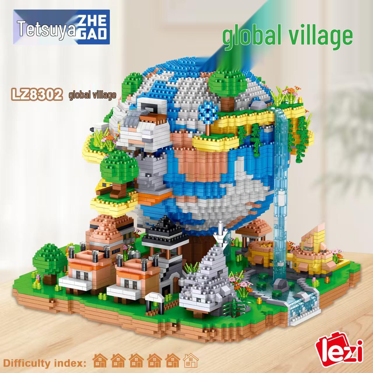 Zhegao Earth Model High-Difficulty DIY Micro Building Blocks Ornament Gift