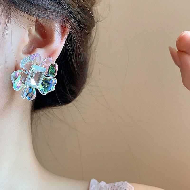 Fashion Colorful Flower Earrings For Women Elegant Imitation Pearl Stud Earrings Unique Design Brincos Wedding Jewelry Gifts