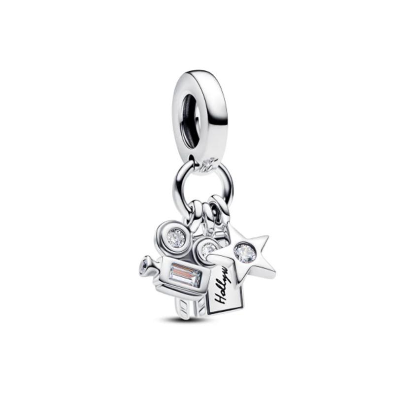 New 925 Silver Heart Bow Dog Palm Turtle Elephant Bead Pendant Charm for DIY Bracelet Jewelry